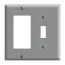 2-Gang Electrical Wall Plate, Combo, Decora & Toggle Switch (Gray)