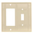 2-Gang Electrical Wall Plate, Combo, 1 Decora & 1 Toggle Switch (Ivory)