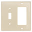 2-Gang Electrical Wall Plate, Combo, 1 Decora & 1 Toggle Switch (Ivory)