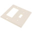 2-Gang Electrical Wall Plate, Combo, 1 Decora & 1 Toggle Switch (Light Almond)