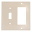 2-Gang Electrical Wall Plate, Combo, 1 Decora & 1 Toggle Switch (Light Almond)