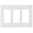 3-Gang Electrical Wall Plate, Nylon, Decora (White)