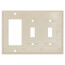 3-Gang Electrical Wall Plate, Combo, 1 Decora & 2 Toggle Switch (Ivory)