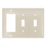 3-Gang Electrical Wall Plate, Combo, 1 Decora & 2 Toggle Switch (Ivory)