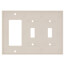 3-Gang Electrical Wall Plate, Combo, 2 Toggle & 1 Decora (Light Almond)