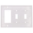 3-Gang Electrical Wall Plate, Combo, 1 Decora & 2 Toggle Switch (White)