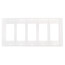 5-Gang Electrical Wall Plate, Decora (White)