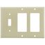 3-Gang Electrical Wall Plate, Combo, 2 Decora & 1 Toggle (Ivory)