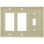 3-Gang Electrical Wall Plate, Combo, 2 Decora & 1 Toggle (Ivory)
