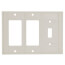 3-Gang Electrical Wall Plate, Combo, 2 Decora & 1 Toggle (Light Almond)