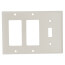 3-Gang Electrical Wall Plate, Combo, 2 Decora & 1 Toggle (Light Almond)