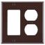 2-Gang Electrical Wall Plate, Combo, Decora & Duplex (Brown)