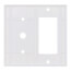 2-Gang Electrical Wall Plate Combo, 1 Decora & 1 Telephone/Cable (White)