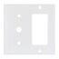 2-Gang Electrical Wall Plate Combo, 1 Decora & 1 Telephone/Cable (White)