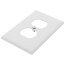1-Gang Wall Plate, Midway Size, Thermoset Plastic, Duplex Receptacle (White)