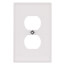 1-Gang Wall Plate, Midway Size, Thermoset Plastic, Duplex Receptacle (White)