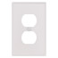 1-Gang Wall Plate, Midway Size, Thermoset Plastic, Duplex Receptacle (White)