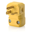 20A, 250V NEMA 6-20P, 2P, 3W, Plug, Straight Blade, Grounding, Python Angle (Yellow)