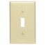 1-Gang Electrical Wall Plate, Nylon, Toggle Switch (Light Almond)