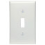 1-Gang Electrical Wall Plate, Nylon, Toggle Switch (White)
