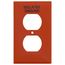 1-Gang Electrical Wall Plate, Nylon, Duplex, Engraved 'Isolated Ground' (Orange)