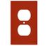 1-Gang Electrical Wall Plate, Nylon, Duplex, Engraved 'Isolated Ground' (Orange)