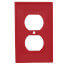 1-Gang Electrical Wall Plate, Nylon, Duplex (Red)