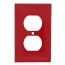 1-Gang Electrical Wall Plate, Nylon, Duplex (Red)