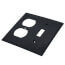 2-Gang Electrical Wall Plate, Nylon, Combo - Toggle Switch & Duplex (Black)