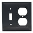 2-Gang Electrical Wall Plate, Nylon, Combo - Toggle Switch & Duplex (Black)