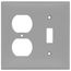 2-Gang Electrical Wall Plate, Nylon, Combo - Toggle Switch & Duplex (Grey)
