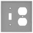 2-Gang Electrical Wall Plate, Nylon, Combo - Toggle Switch & Duplex (Grey)