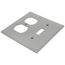 2-Gang Electrical Wall Plate, Nylon, Combo - Toggle Switch & Duplex (Grey)