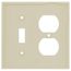 2-Gang Electrical Wall Plate, Nylon, Combo - Toggle Switch & Duplex (Ivory)