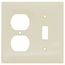 2-Gang Electrical Wall Plate, Nylon, Combo - Toggle Switch & Duplex (Ivory)