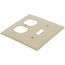 2-Gang Electrical Wall Plate, Nylon, Combo - Toggle Switch & Duplex (Ivory)