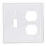 2-Gang Electrical Wall Plate, Nylon, Combo - Toggle Switch & Duplex (White)