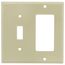2-Gang Electrical Wall Plate, Nylon, Combo Toggle/Decora (Ivory)