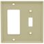 2-Gang Electrical Wall Plate, Nylon, Combo Toggle/Decora (Ivory)