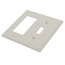 2-Gang Electrical Wall Plate, Nylon, Combo Toggle/Decora (Light Almond)