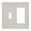 2-Gang Electrical Wall Plate, Nylon, Combo Toggle/Decora (Light Almond)