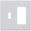 2-Gang Electrical Wall Plate, Nylon, Combo Toggle/Decora (White)