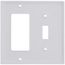2-Gang Electrical Wall Plate, Nylon, Combo Toggle/Decora (White)