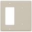 2-Gang Electrical Wall Plate Combo, 1 Blank & 1 Decora/GFCI, Strap Mount (Ivory)