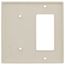2-Gang Electrical Wall Plate Combo, 1 Blank & 1 Decora/GFCI, Strap Mount (Ivory)