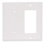 2-Gang Electrical Wall Plate Combo, 1 Blank & 1 Decora/GFCI, Strap Mount (White)
