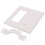 2-Gang Electrical Wall Plate Combo, 1 Blank & 1 Decora/GFCI, Strap Mount (White)