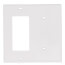 2-Gang Electrical Wall Plate Combo, 1 Blank & 1 Decora/GFCI, Strap Mount (White)