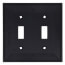 2-Gang Electrical Wall Plate, Nylon, Toggle Switch (Black)