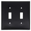 2-Gang Electrical Wall Plate, Nylon, Toggle Switch (Black)